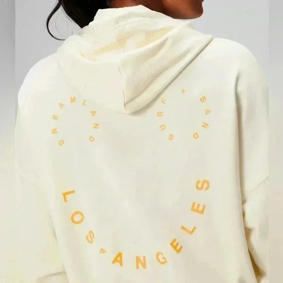 Fabletics Lightweight Terry Shrunken Hoodie size XL Colour: Cream/Graphic - Picture 7 of 13